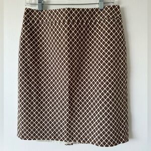 Ann Taylor Geometric Patterned Woven Lined Straight Pencil Skirt Size 8